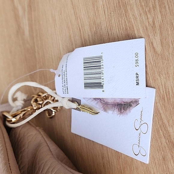 Jessica Simpson’s Natural Kandi Foldover Crossbody Clutch NWT - Picture 10 of 14